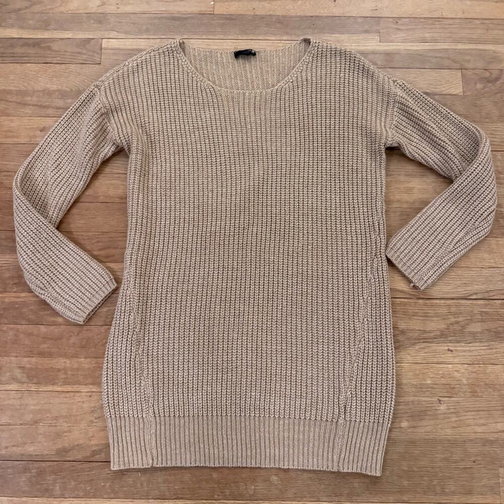 a.n.a gold sparkle chimere crewneck long sleeve sweater tunic size XL
b57